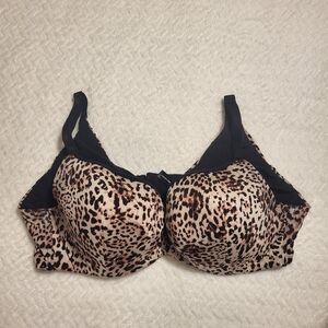 Chic  Torrid Full Coverage Leopard Print Bra with Black Accents Sz. 42 C